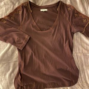 Maroon Madewell Half-Sleeved Top